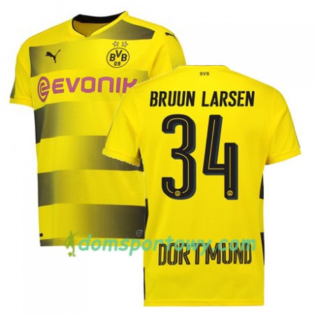 Koszulka Borussia Dortmund BRUUN LARSEN 34 Domowe Koszulki Piłkarskie 2017-2018 Krótki Rękaw