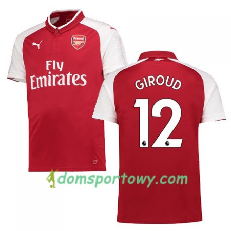 Koszulka Arsenal GIROUD 12 Domowe Koszulki Piłkarskie 2017-2018 Krótki Rękaw