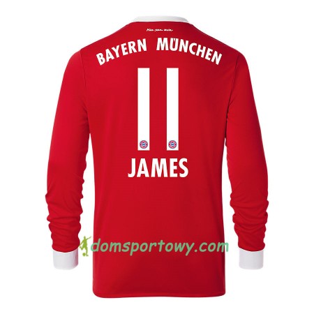 Koszulka Bayern Monachium James Rodriguez 11 Domowe Koszulki Piłkarskie 2017-2018 Długi Rękaw