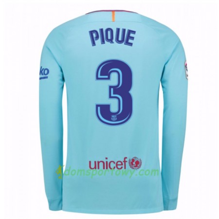 Koszulka FC Barcelona Gerard Pique 3 Wyjazdowe Koszulki Piłkarskie 2017-2018 Długi Rękaw