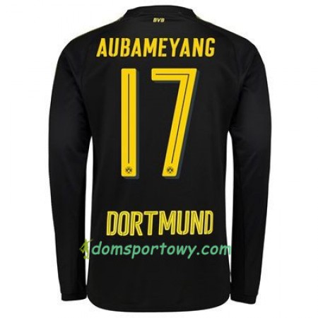 Koszulka Borussia Dortmund Aubameyang 17 Wyjazdowe Koszulki Piłkarskie 2017-2018 Długi Rękaw