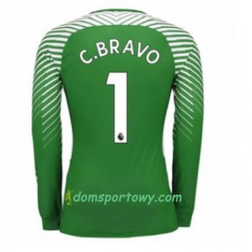 Koszulka Manchester City Bramkarska Claudio Bravo 1 Domowe Koszulki Piłkarskie 2017-2018 Długi Rękaw