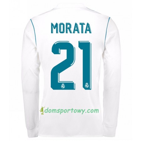 Koszulka Real Madryt Alvaro Morata 21 Domowe Koszulki Piłkarskie 2017-2018 Długi Rękaw