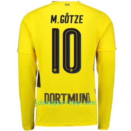 Koszulka Borussia Dortmund Mario Gotze 10 Domowe Koszulki Piłkarskie 2017-2018 Długi Rękaw