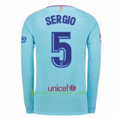 Koszulka FC Barcelona Sergio Busquets 5 Wyjazdowe Koszulki Piłkarskie 2017-2018 Długi Rękaw