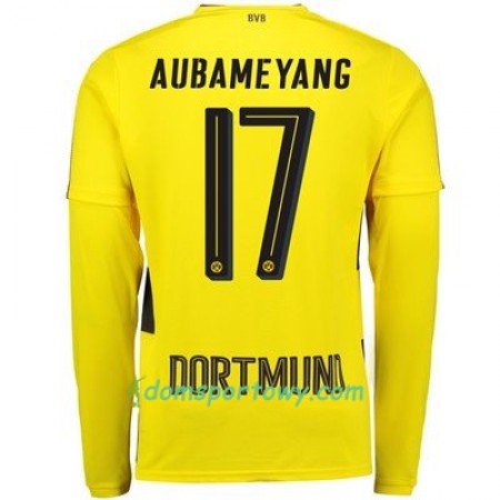 Koszulka Borussia Dortmund Aubameyang 17 Domowe Koszulki Piłkarskie 2017-2018 Długi Rękaw