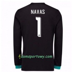 Koszulka Real Madryt Bramkarska Keylor Navas 1 Wyjazdowe Koszulki Piłkarskie 2017-2018 Długi Rękaw