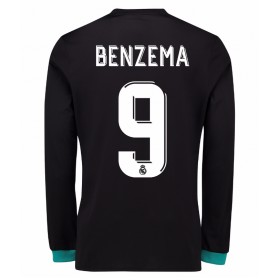 Koszulka Real Madryt Karim Benzema 9 Wyjazdowe Koszulki Piłkarskie 2017-2018 Długi Rękaw