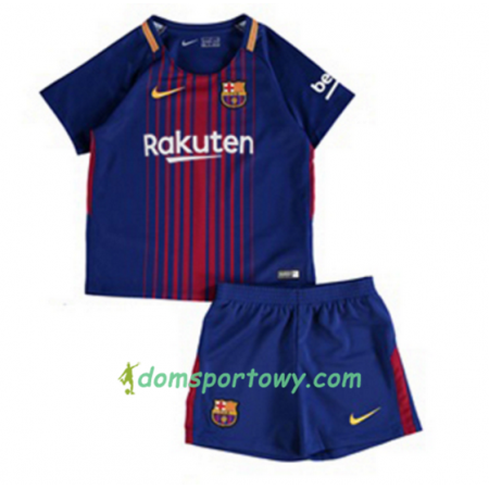 Koszulka FC Barcelona Dziecięcy Domowe Koszulki Piłkarskie 2017-2018 Krótki Rękaw