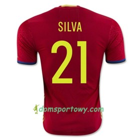 Koszulka Hiszpania SILVA Domowe Koszulki Piłkarskie Euro 2016
