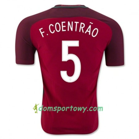 Koszulka Portugalia F COENTRAO Domowe Koszulki Piłkarskie Euro 2016