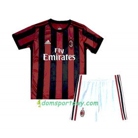 Koszulka AC Milan Dziecięcy Domowe Koszulki Piłkarskie 2017-2018 Krótki Rękaw