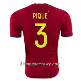 Koszulka Hiszpania PIQUE Domowe Koszulki Piłkarskie Euro 2016