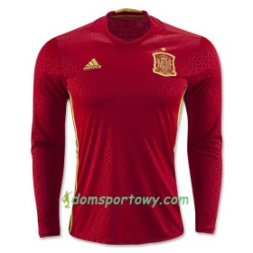 Koszulka Hiszpania Domowe Koszulki Piłkarskie Euro 2016 Długi Rękaw