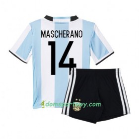 Koszulka Argentyna Javier Mascherano 14 Dziecięcy Domowe Koszulki Piłkarskie 2016 Krótki Rękaw