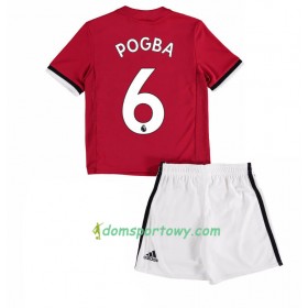 Koszulka Manchester United Paul Pogba 6 Dziecięcy Domowe Koszulki Piłkarskie 2017-2018 Krótki Rękaw