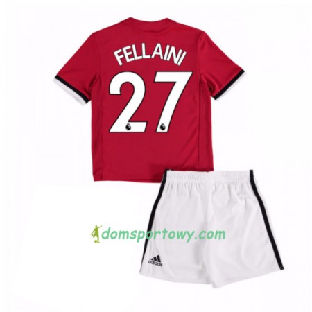 Koszulka Manchester United Marouane Fellaini 27 Dziecięcy Domowe Koszulki Piłkarskie 2017-2018 Krótki Rękaw