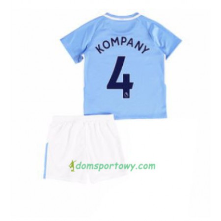 Koszulka Manchester City Vincent Kompany 4 Dziecięcy Domowe Koszulki Piłkarskie 2017-2018 Krótki Rękaw