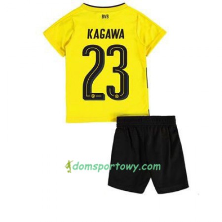 Koszulka Borussia Dortmund Shinji Kagawa 23 Dziecięcy Domowe Koszulki Piłkarskie 2017-2018 Krótki Rękaw