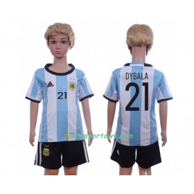 Koszulka Argentyna Dybala 21 Dziecięcy Domowe Koszulki Piłkarskie 2016 Krótki Rękaw