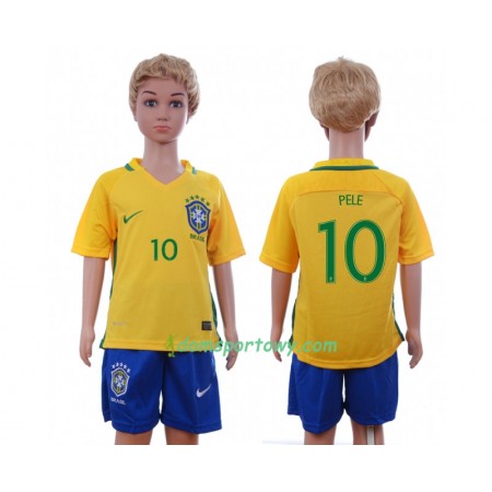 Koszulka Brazylia Pele 10 Dziecięcy Domowe Koszulki Piłkarskie 2016 Krótki Rękaw