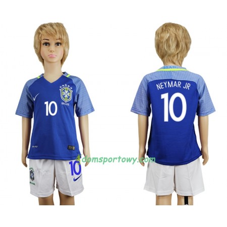 Koszulka Brazylia Neymar JR 10 Dziecięcy Wyjazdowe Koszulki Piłkarskie 2016 Krótki Rękaw