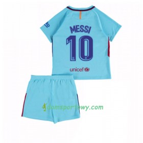 Koszulka FC Barcelona Lionel Messi 10 Dziecięcy Wyjazdowe Koszulki Piłkarskie 2017-2018 Krótki Rękaw