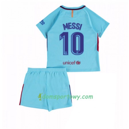 Koszulka FC Barcelona Lionel Messi 10 Dziecięcy Wyjazdowe Koszulki Piłkarskie 2017-2018 Krótki Rękaw