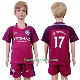 Koszulka Manchester City Kevin De Bruyne 17 Dziecięcy Wyjazdowe Koszulki Piłkarskie 2017-2018 Krótki Rękaw