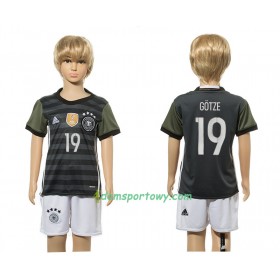 Koszulka Niemcy Mario Gotze 19 Dziecięcy Wyjazdowe Koszulki Piłkarskie 2016 Krótki Rękaw