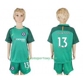 Koszulka Chelsea Courtois 13 Bramkarska Dziecięcy Domowe Koszulki Piłkarskie 2017-2018 Krótki Rękaw