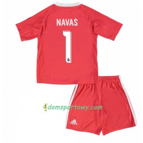 Koszulka Real Madryt Bramkarska  Keylor Navas 1 Dziecięcy Wyjazdowe Koszulki Piłkarskie 2017-2018 Krótki Rękaw