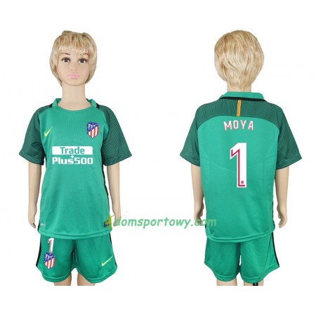 Koszulka Atlético Madryt  Miguel Angel Moya 1 Bramkarska Dziecięcy Domowe Koszulki Piłkarskie 2017-2018 Krótki Rękaw