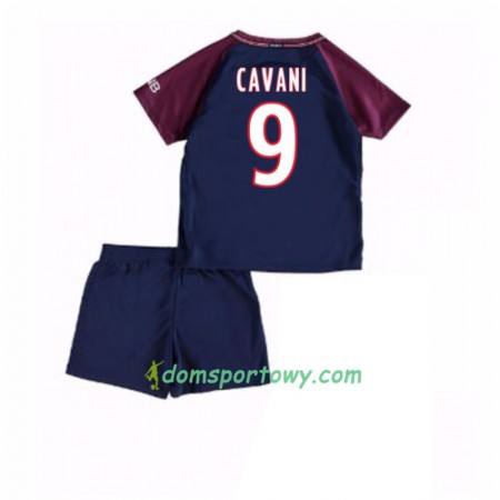 Koszulka Paris SG Edinson Cavani 9 Dziecięcy Domowe Koszulki Piłkarskie 2017-2018 Krótki Rękaw