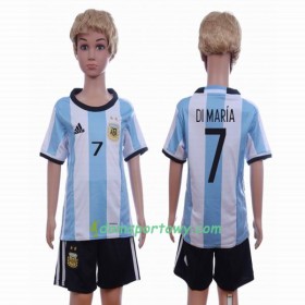 Koszulka Argentyna Di Maria 7 Dziecięcy Domowe Koszulki Piłkarskie 2016 Krótki Rękaw