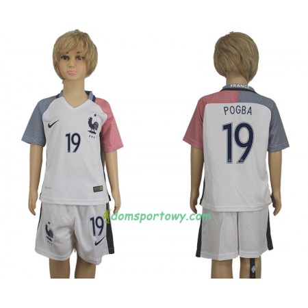 Koszulka Francja Paul Pogba 19 Dziecięcy Wyjazdowe Koszulki Piłkarskie 2016 Krótki Rękaw