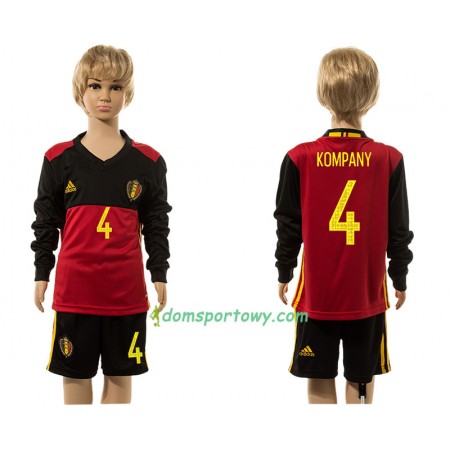 Koszulka Belgia Kompany 4 Dziecięcy Domowe Koszulki Piłkarskie 2016 Długi Rękaw
