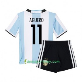 Koszulka Argentyna Sergio Aguero 11 Dziecięcy Domowe Koszulki Piłkarskie 2016 Krótki Rękaw