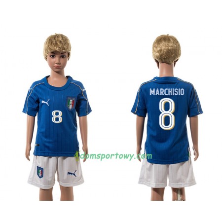 Koszulka Włochy Marchisio 8 Dziecięcy Domowe Koszulki Piłkarskie 2016 Krótki Rękaw