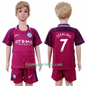 Koszulka Manchester City Raheem Sterling 7 Dziecięcy Wyjazdowe Koszulki Piłkarskie 2017-2018 Krótki Rękaw