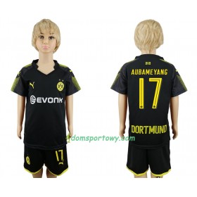 Koszulka Borussia Dortmund Aubameyang 17 Dziecięcy Wyjazdowe Koszulki Piłkarskie 2017-2018 Krótki Rękaw