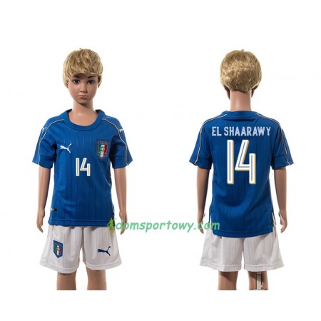 Koszulka Włochy El Shaarawy 14 Dziecięcy Domowe Koszulki Piłkarskie 2016 Krótki Rękaw