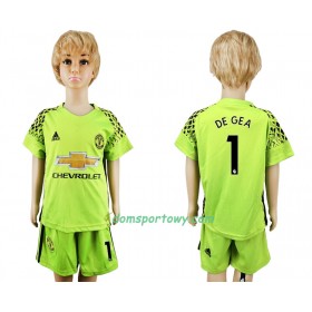 Koszulka Manchester United David de Gea 1 Bramkarska Dziecięcy Wyjazdowe Koszulki Piłkarskie 2017-2018 Krótki Rękaw