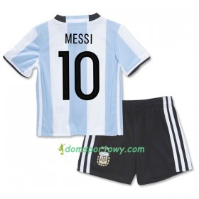 Koszulka Argentyna Lionel Messi 10 Dziecięcy Domowe Koszulki Piłkarskie 2016 Krótki Rękaw
