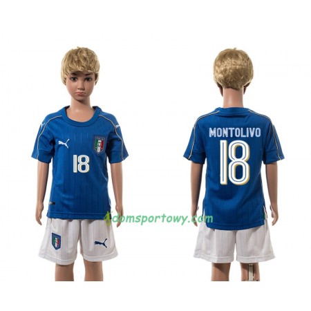 Koszulka Włochy Montolivo 18 Dziecięcy Domowe Koszulki Piłkarskie 2016 Krótki Rękaw